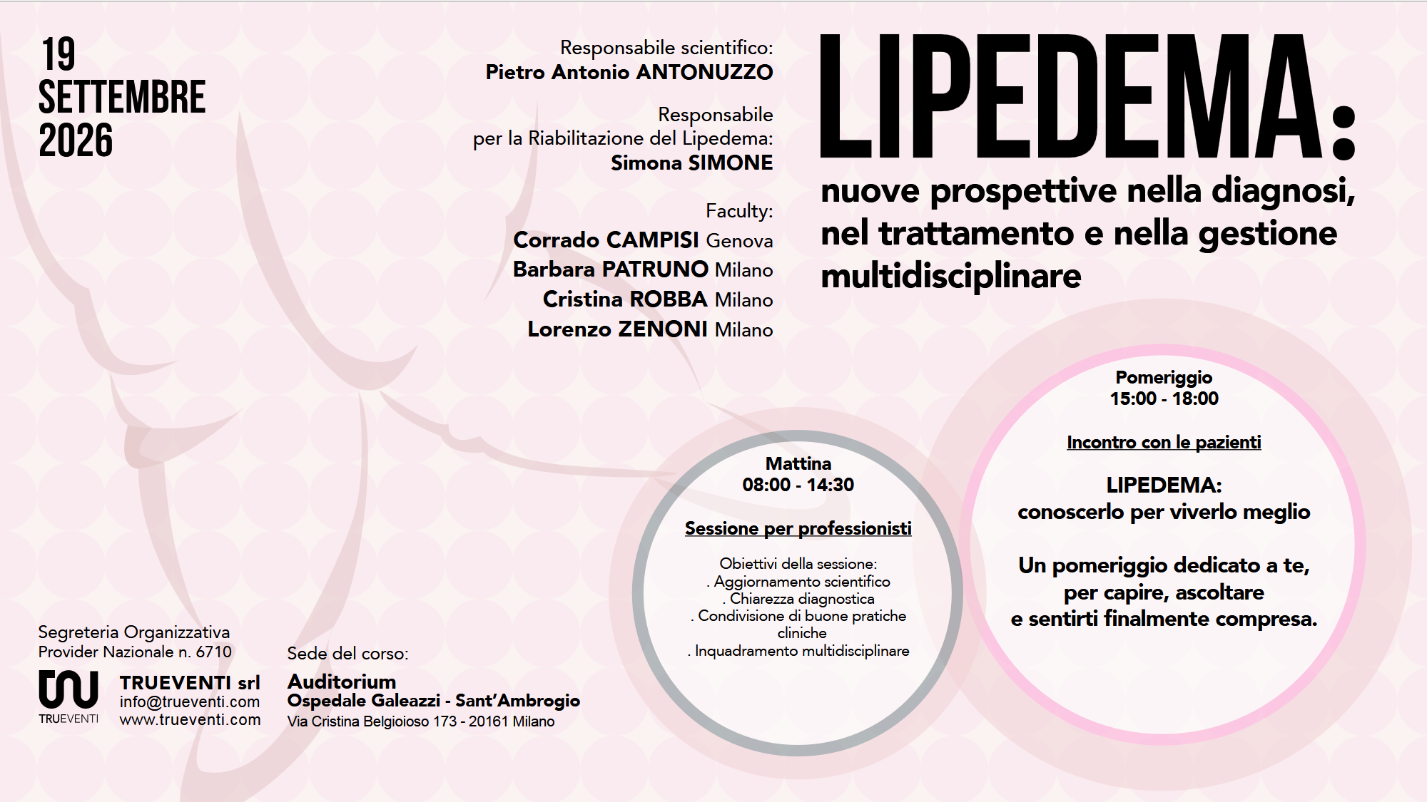 Locandina congresso Lipedema Milano 19 settembre 2026, Ospedale Galeazzi Sant’Ambrogio Locandina congresso Lipedema Milano 19 settembre 2026, Ospedale Galeazzi Sant'Ambrogio
